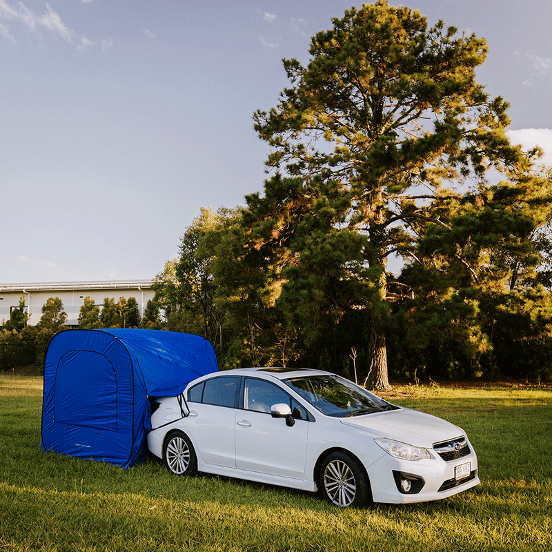 SUV rear car awning tent interior spacious camping shelter
