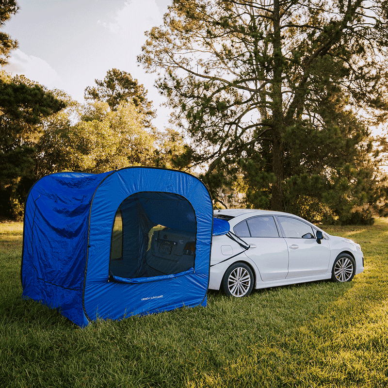 SUV pop-up rear tent setup view angle 9